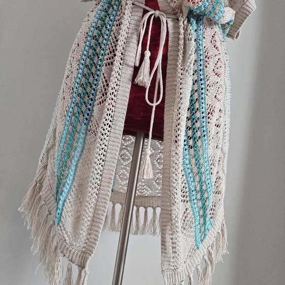 Chico's Knitted Long Cardigan with Fringe - Picture 2 of 5